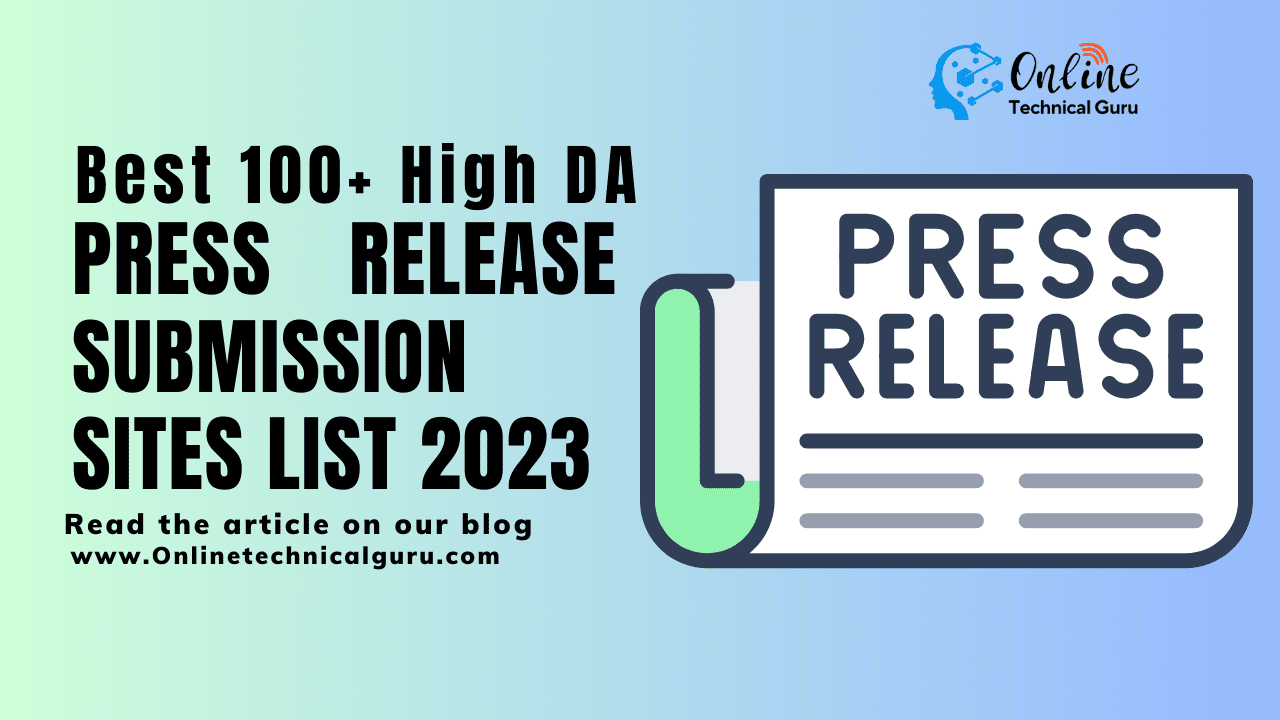 Press Release Submission Sites List 2023